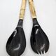 Serving cutlery set in buffalo horn and smooth bone handle