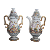 Coffee and sugar maker in Portuguese porcelain Alcobaca