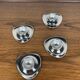Set of 4 stainless steel egg cups Mark Tischfein, Germany, 1970