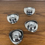 Set of 4 stainless steel egg cups Mark Tischfein, Germany, 1970