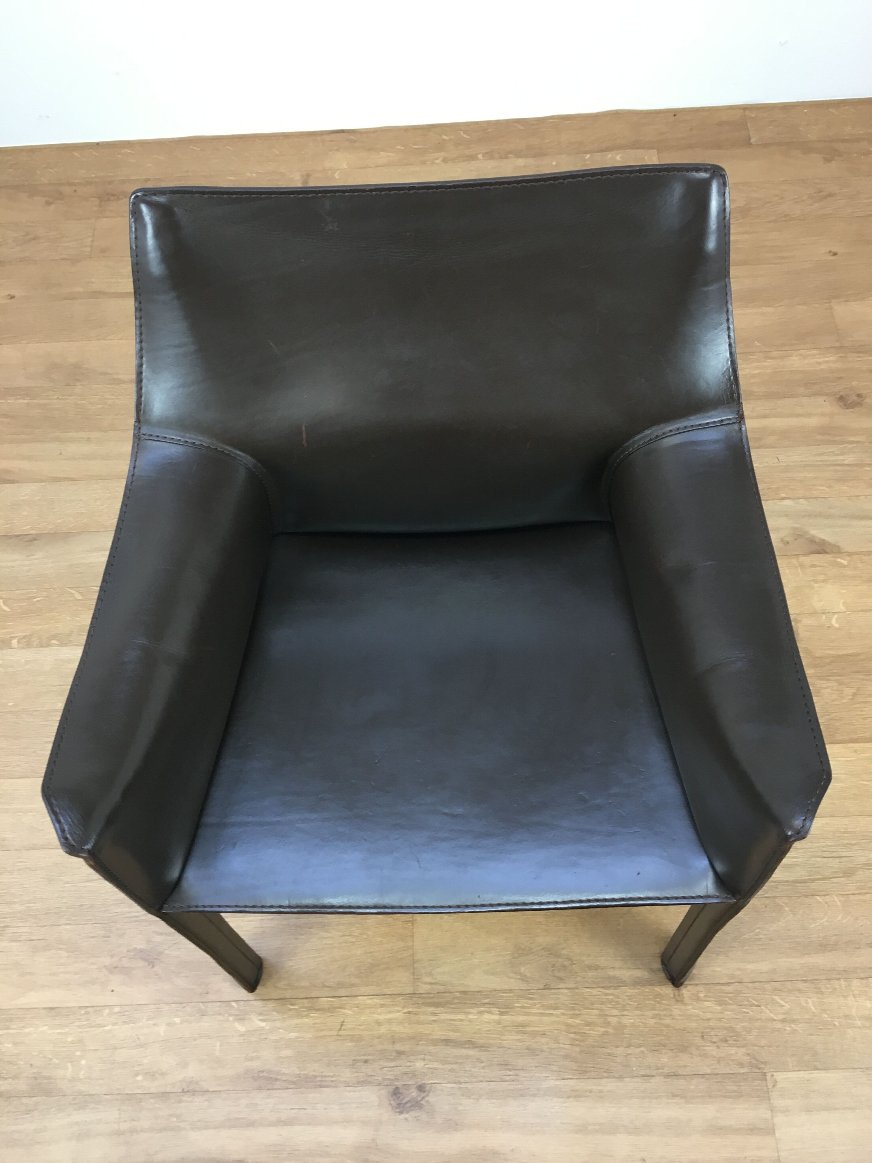 Mario Bellini leather armchair for Cassina, model CAB 413