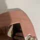 Vintage floral pink ceramic framed mirror signed St-Avit Francalat.