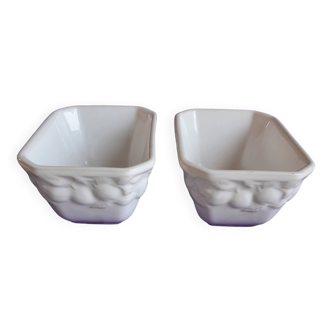 2 White ceramic terrines