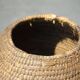 Very large old basket, burgundy straw and bramble, woven basket