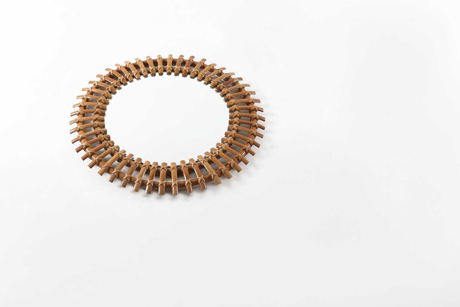 Rattan round mirror ca.1950