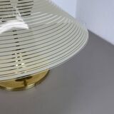 Modernist brass and glass Ceiling Flushmount Light, Italy 1950s