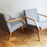 Pair of 1970s Armchairs by Mier with new fabric