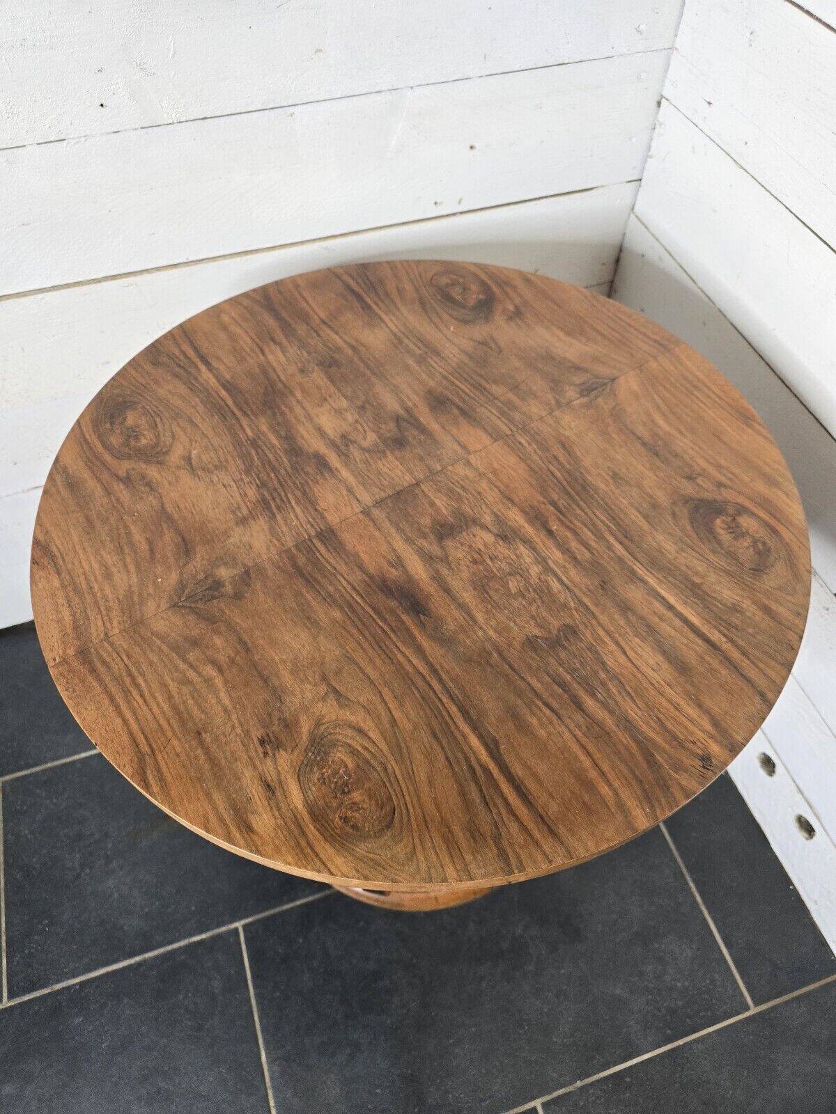 vintage marquetry pedestal table