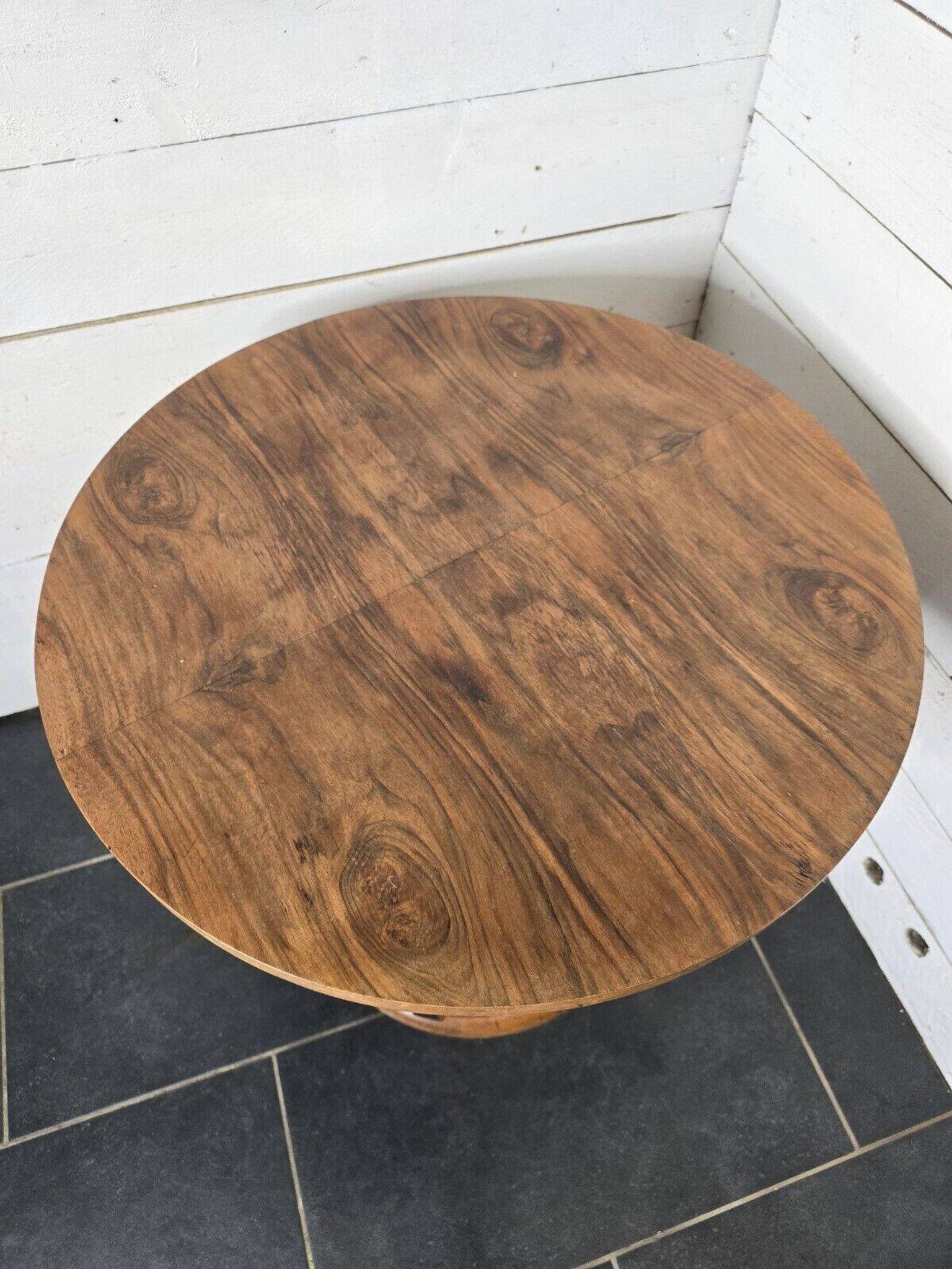 table guéridon vintage en marqueterie