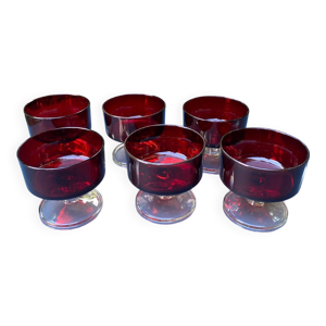 lot de 6 coupes à dessert - pied