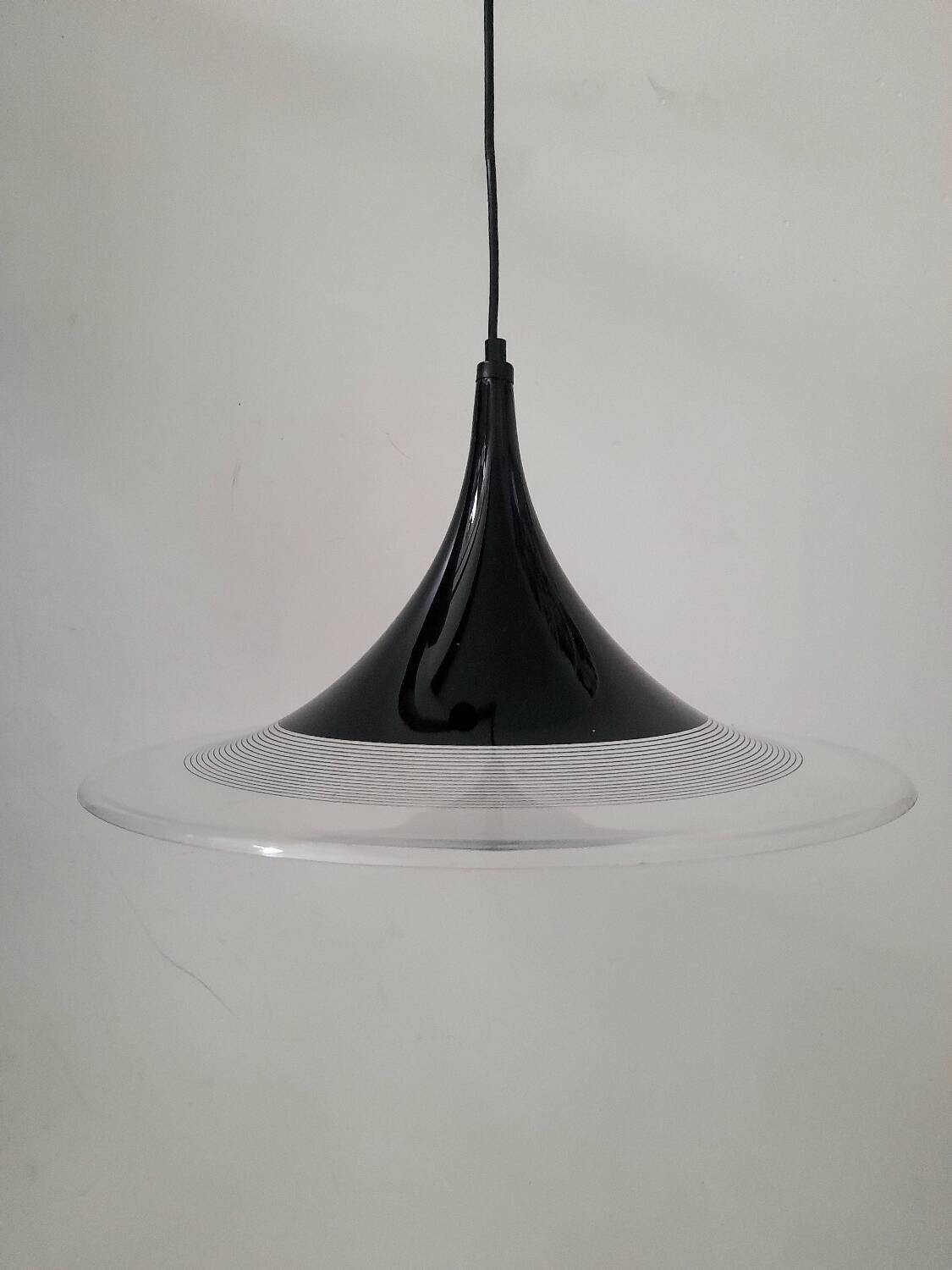 Large Meblo Guzzini trumpet pendant light from the 70s