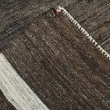 6x10 Brown & Beige Handmade Wool Kilim Rug, 195x324Cm