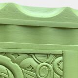 1930s khaki Parisian art deco glass cabinet