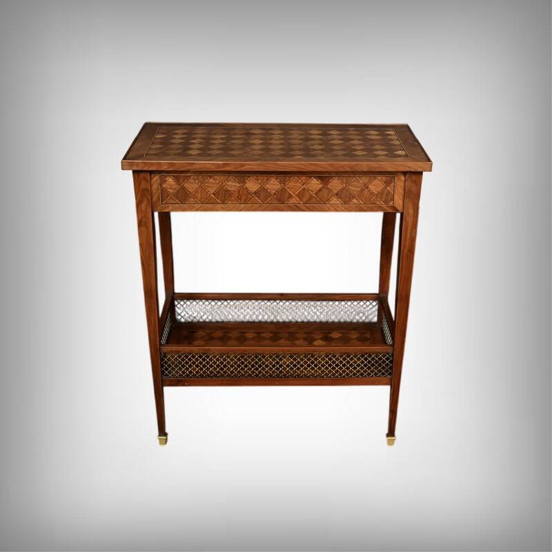 Table de Salon en Marqueterie d’Acajou, style Louis XVI – 1920