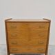 Vintage chest of drawers with compass feet, 1950s, 4 drawers