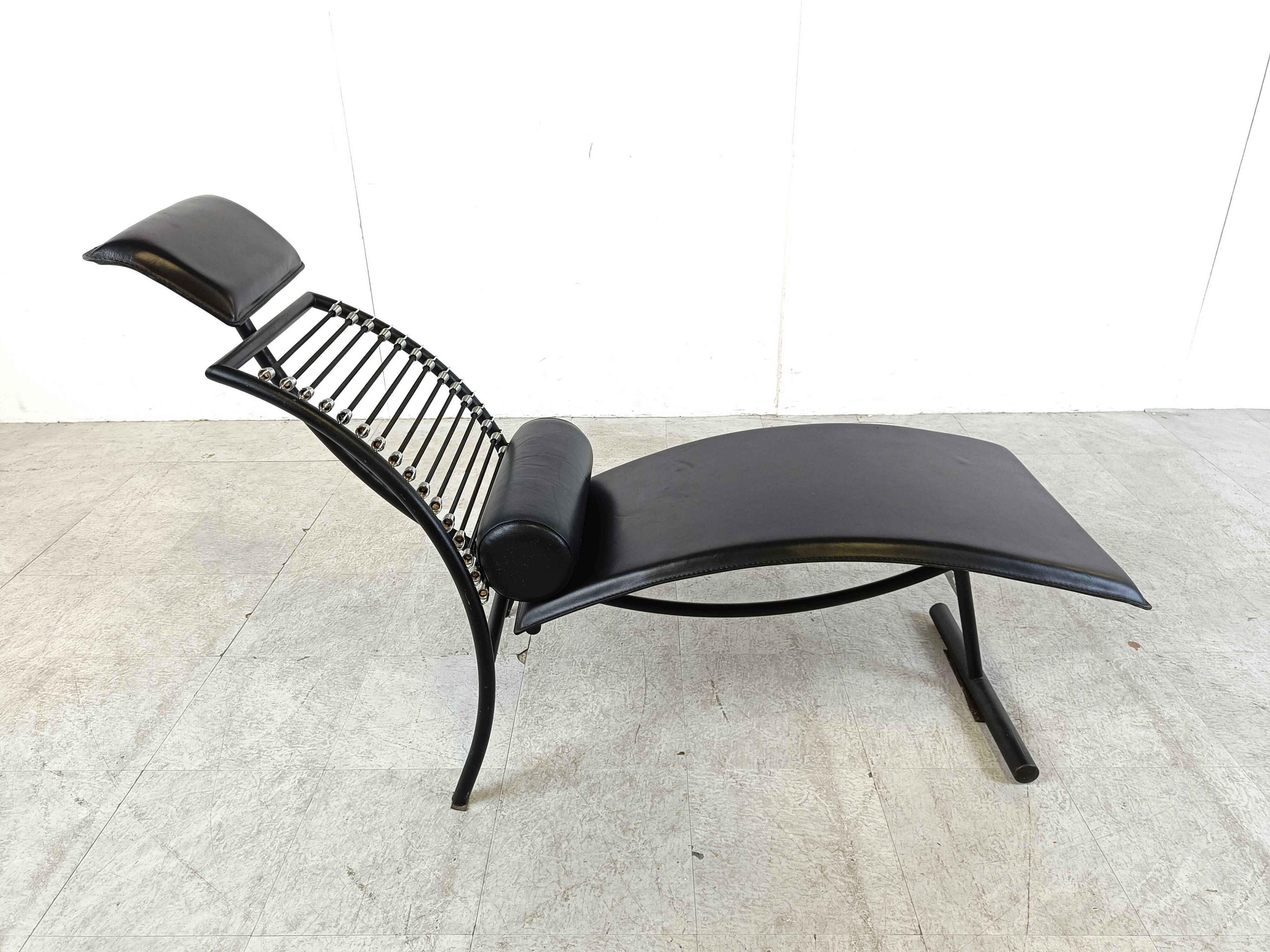 Vintage chaise longue in the manner of Rene Herbst, 1990s