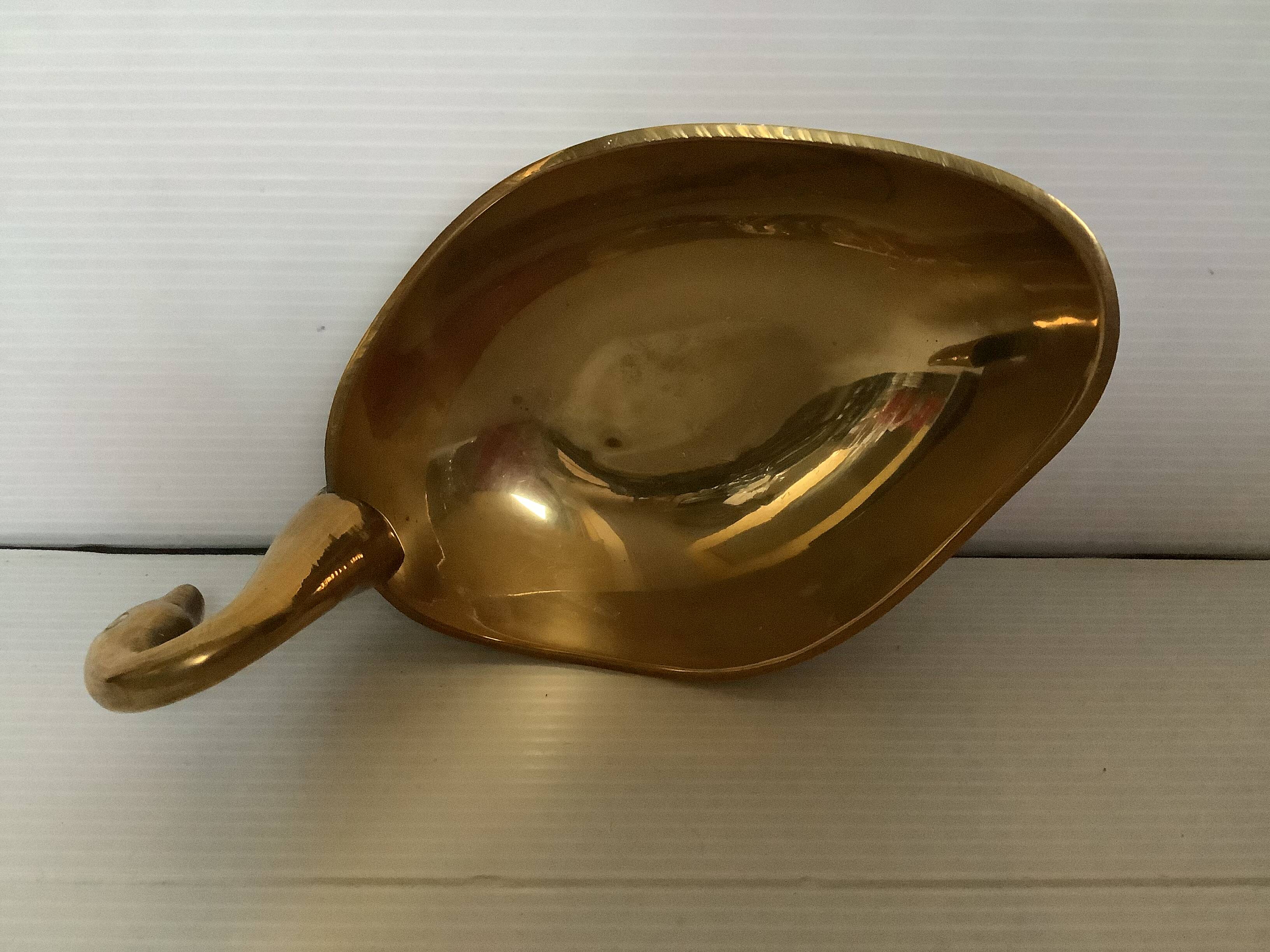 Zoomorphic swan brass trinket tray/ring holder