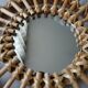 Vintage sun rattan mirror
