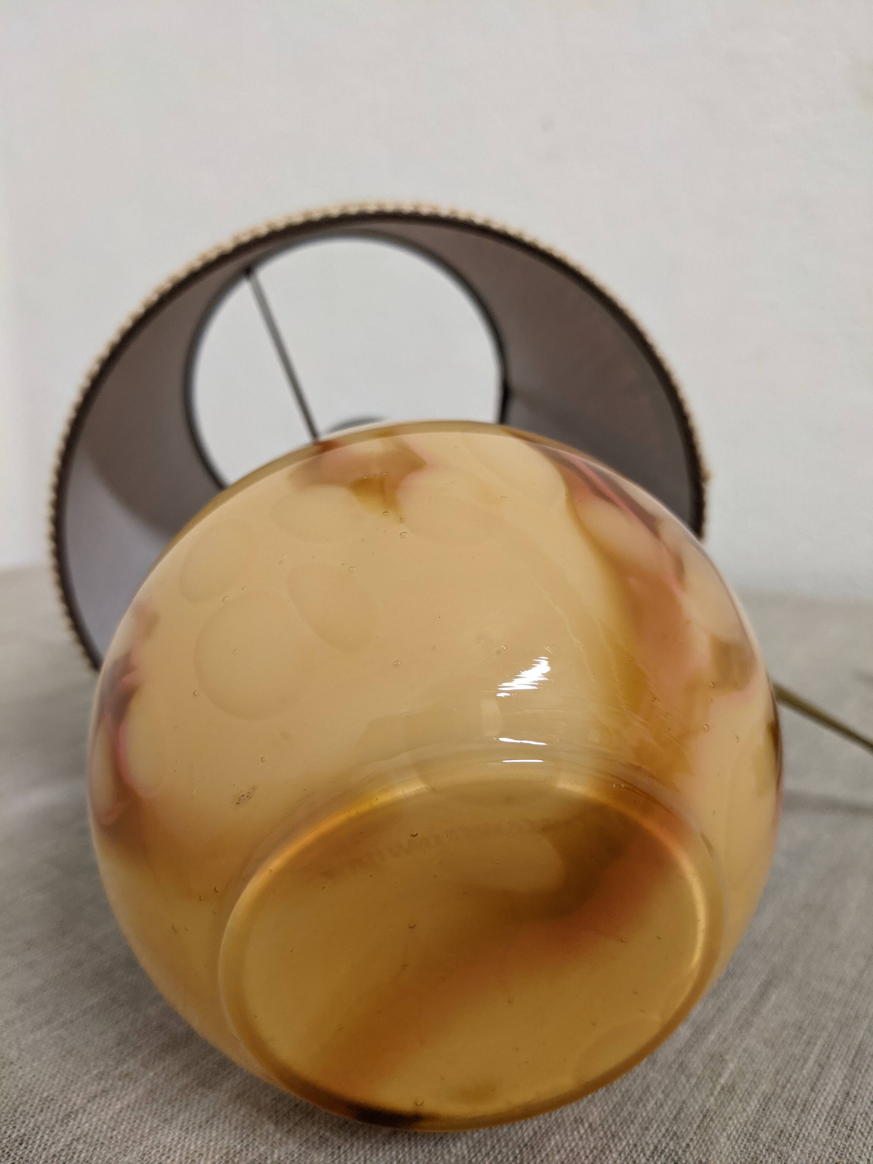 Glass ball bedside lamp from the 50s/60s
