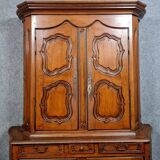 Rare two-body Louis XV curved buffet in walnut