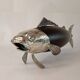 Italian Tre Spade Fish Shaped Rose Wood & Silverplate Pepper Mill or Grinde