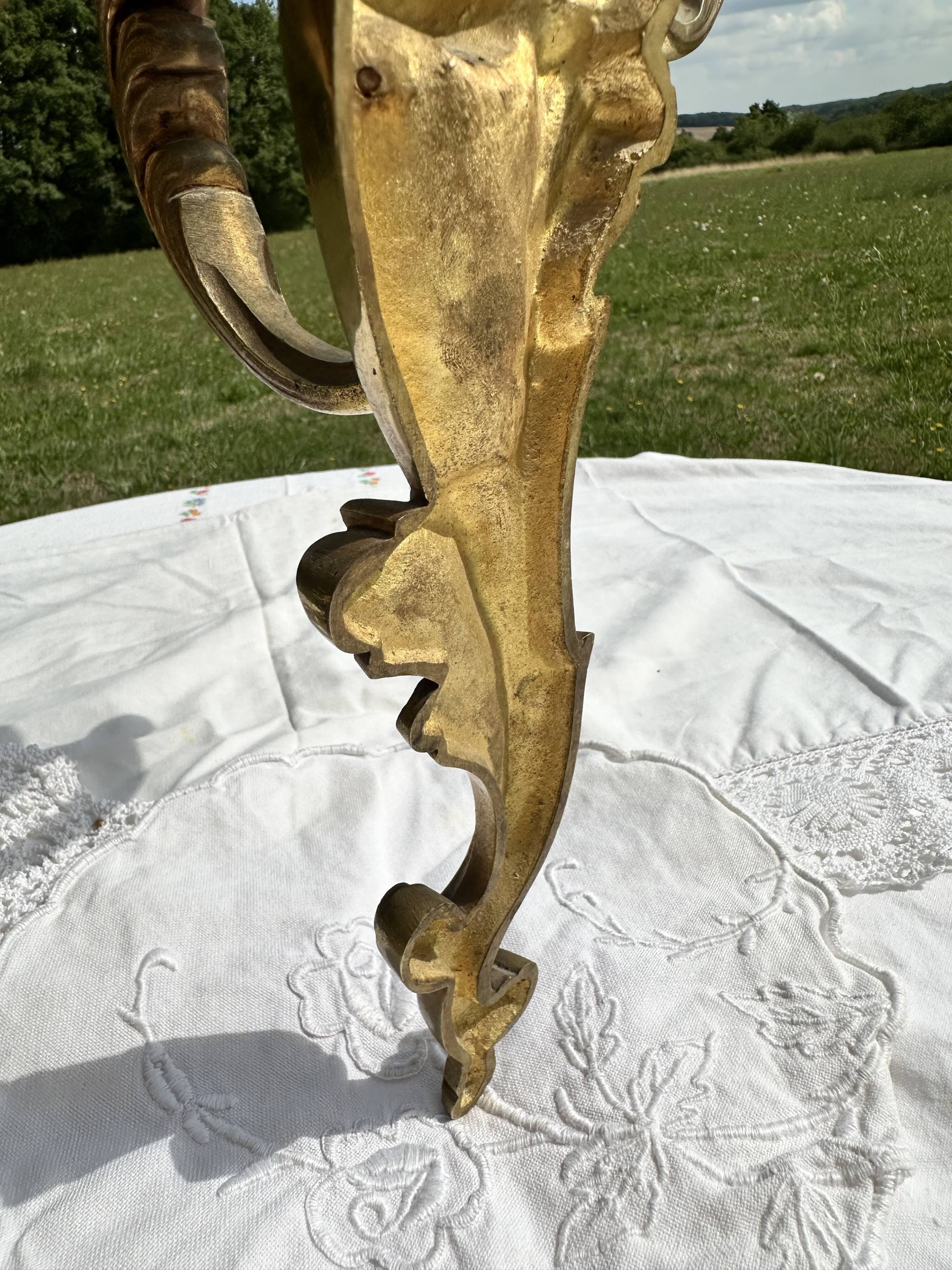 Magnificent 19th Century Louis XV Style Gilt Bronze Wall Candle Holder