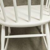 Grandessa rocking chair in white beech by Lena Larsson 1960 for Nesto