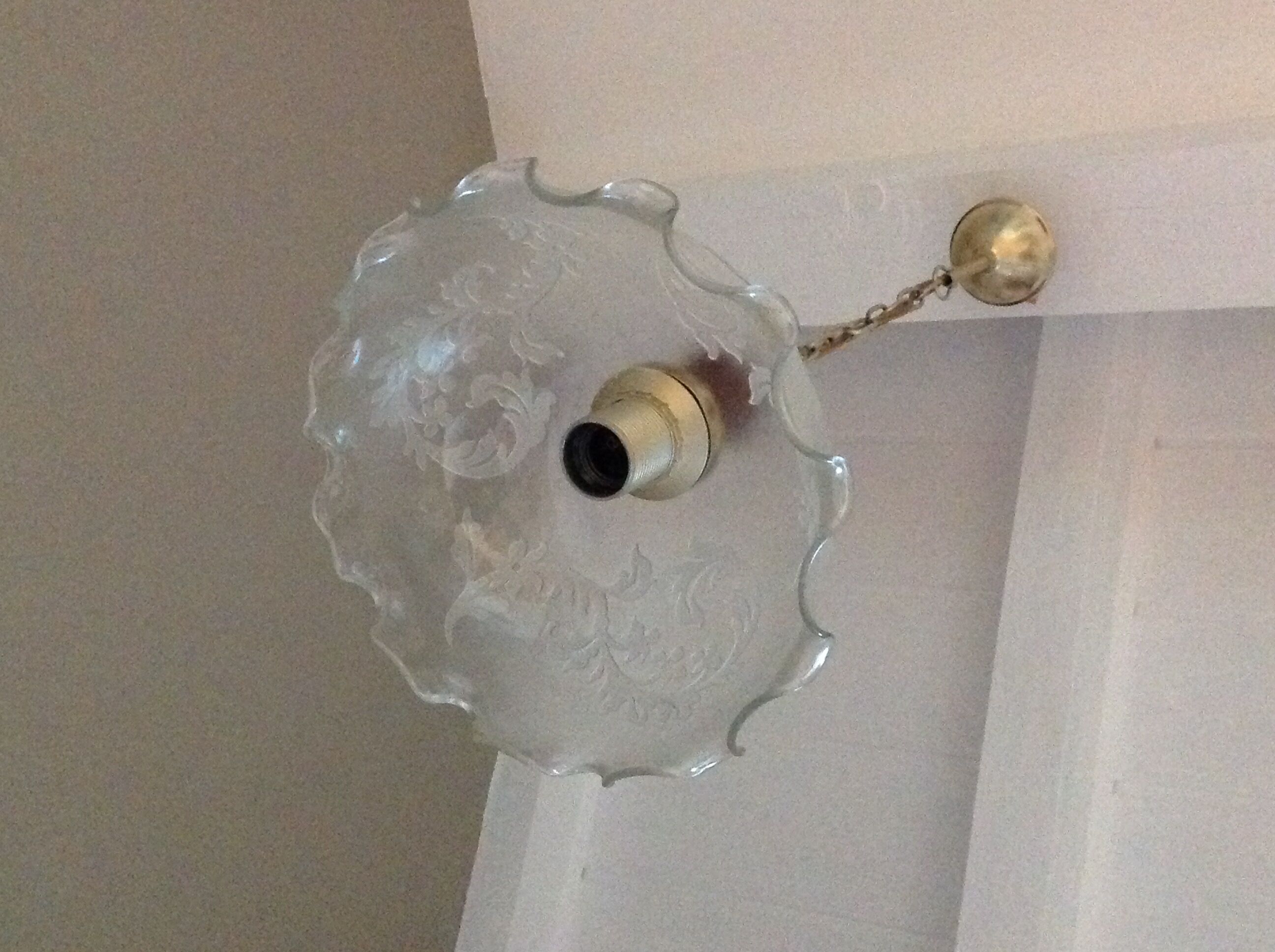 Art deco art style depoli glass hanging