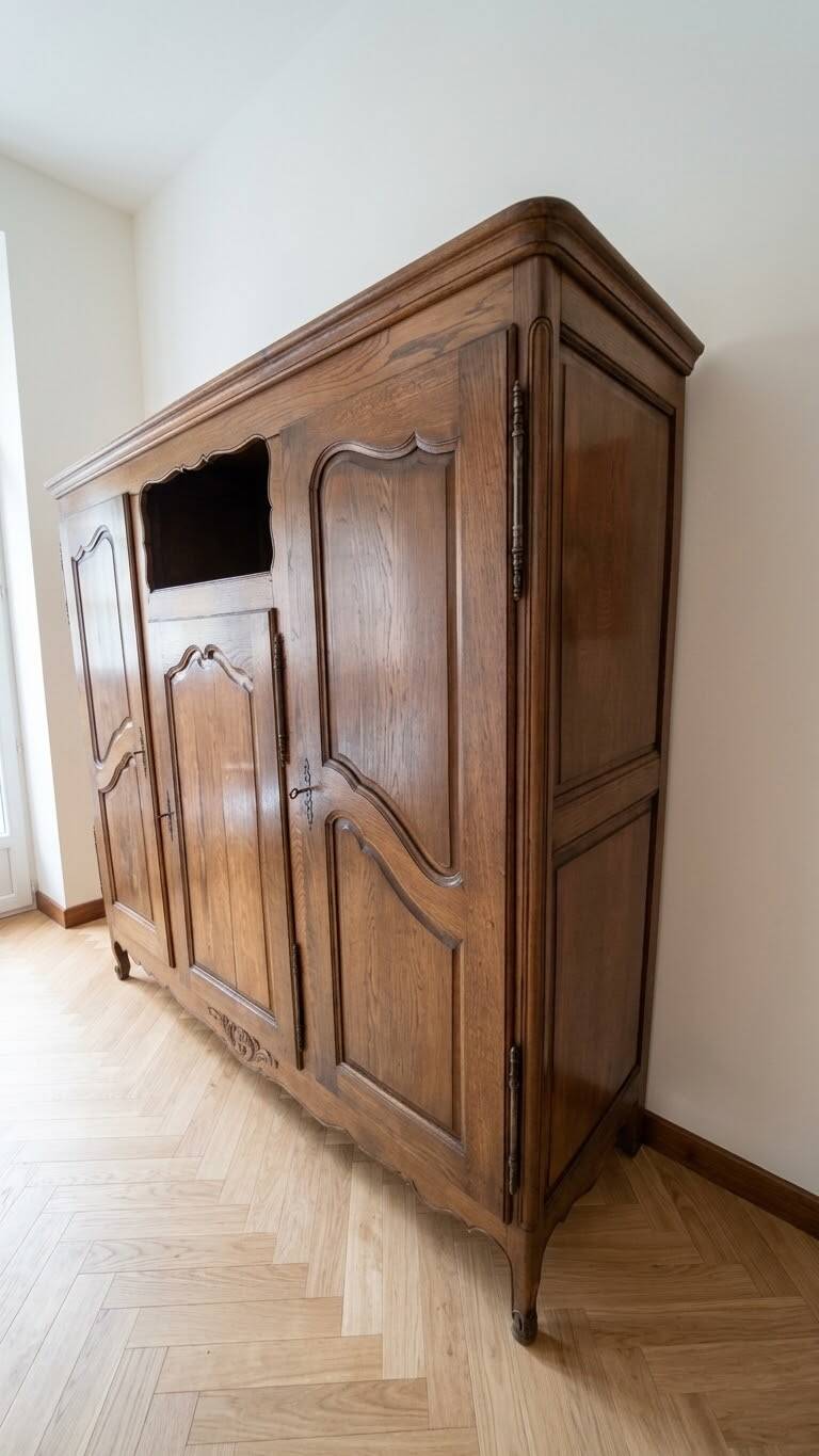 Antique solid wood wardrobe in Classic style