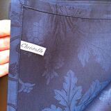 Serviette Christofle "Orangerie" Lin & Coton Bleu Marine