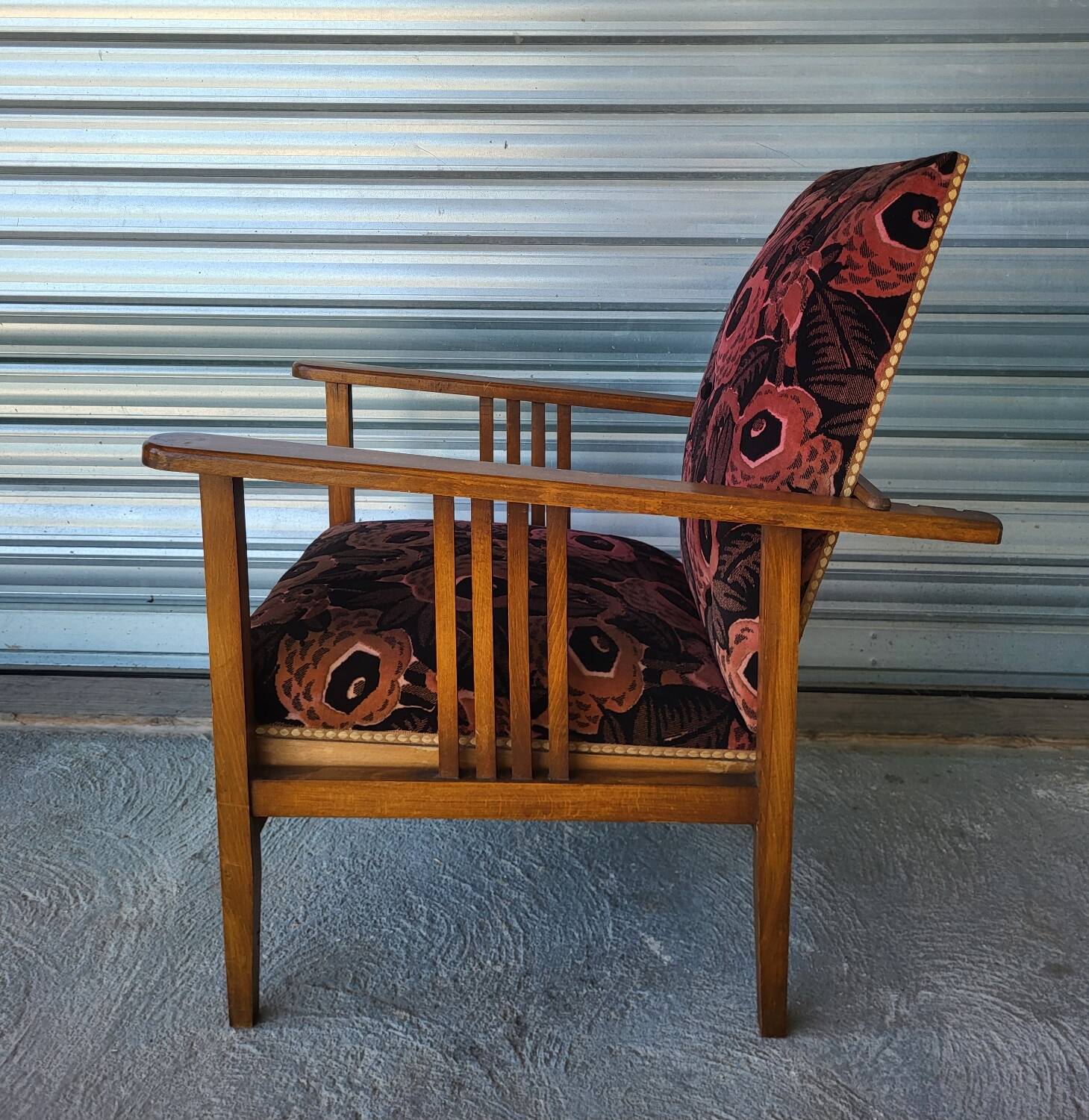 Authentic old vintage reclining relax armchair in very good condition