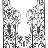 Pair of wrought iron interior grilles - mid-twentieth century