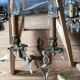 Pair of wall sconces with pendants – Louis XV / Rococo style – Metal