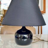 Paire de lampe à panse noires émaillées 1970