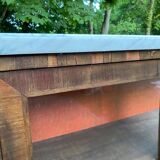 Louis XVI display cabinet in wood and marble from the 19th century.