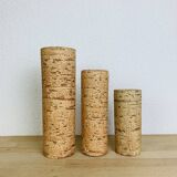 Trois vases rouleau grès vintage