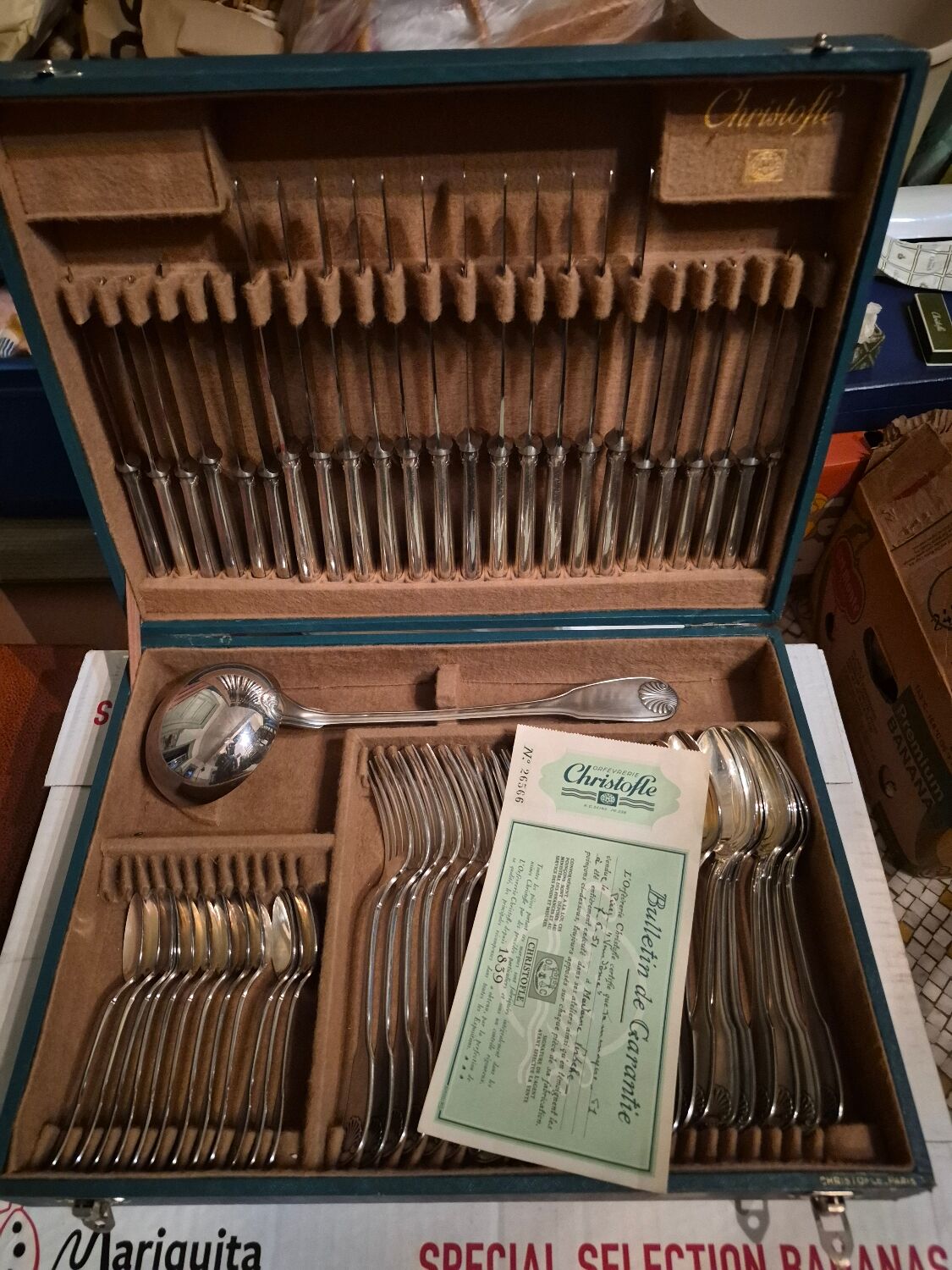 Christofle silver-plated cutlery set Vendôme 61 pieces