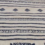 Kilim traditional white and blue handmade carpet 205x110cm