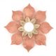 Flower wall or ceiling light in pink and beige metal, 80s