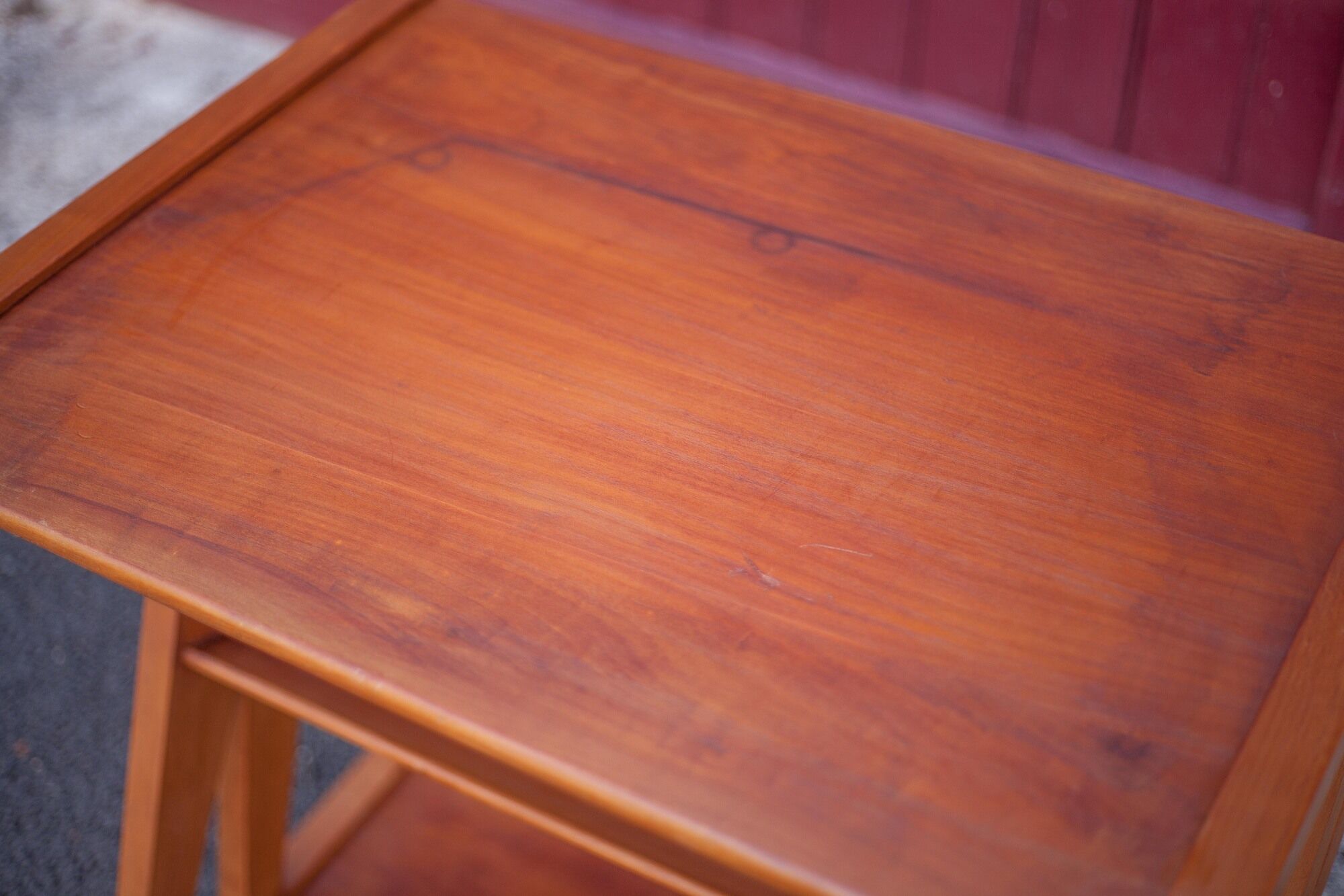 Wheeled service, wooden furniture