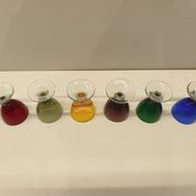 Set of 6 vintage multicoloured liqueur glasses (1960s/70s)