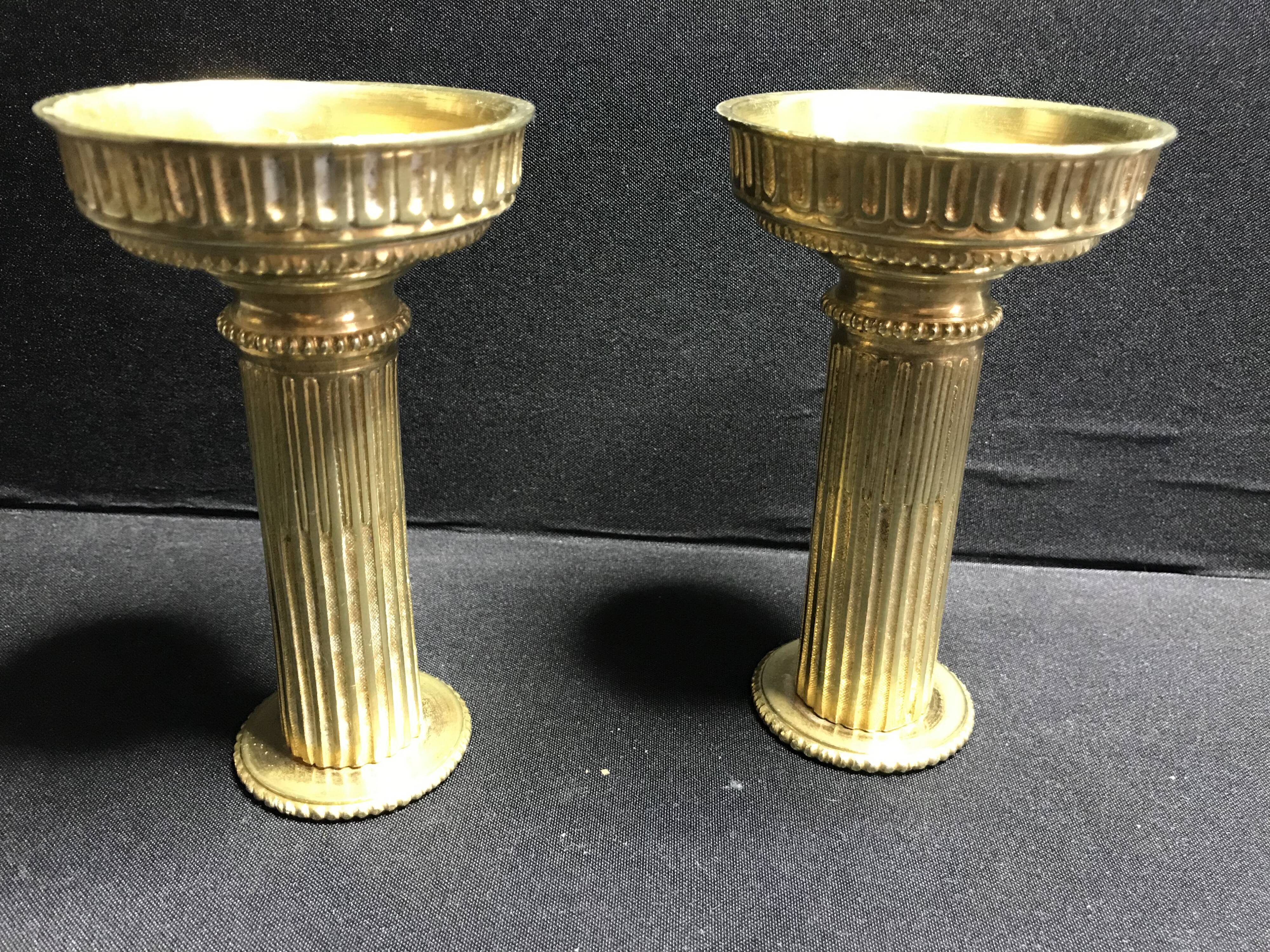 1410 Small candlesticks (2) - Louis XVI bronze