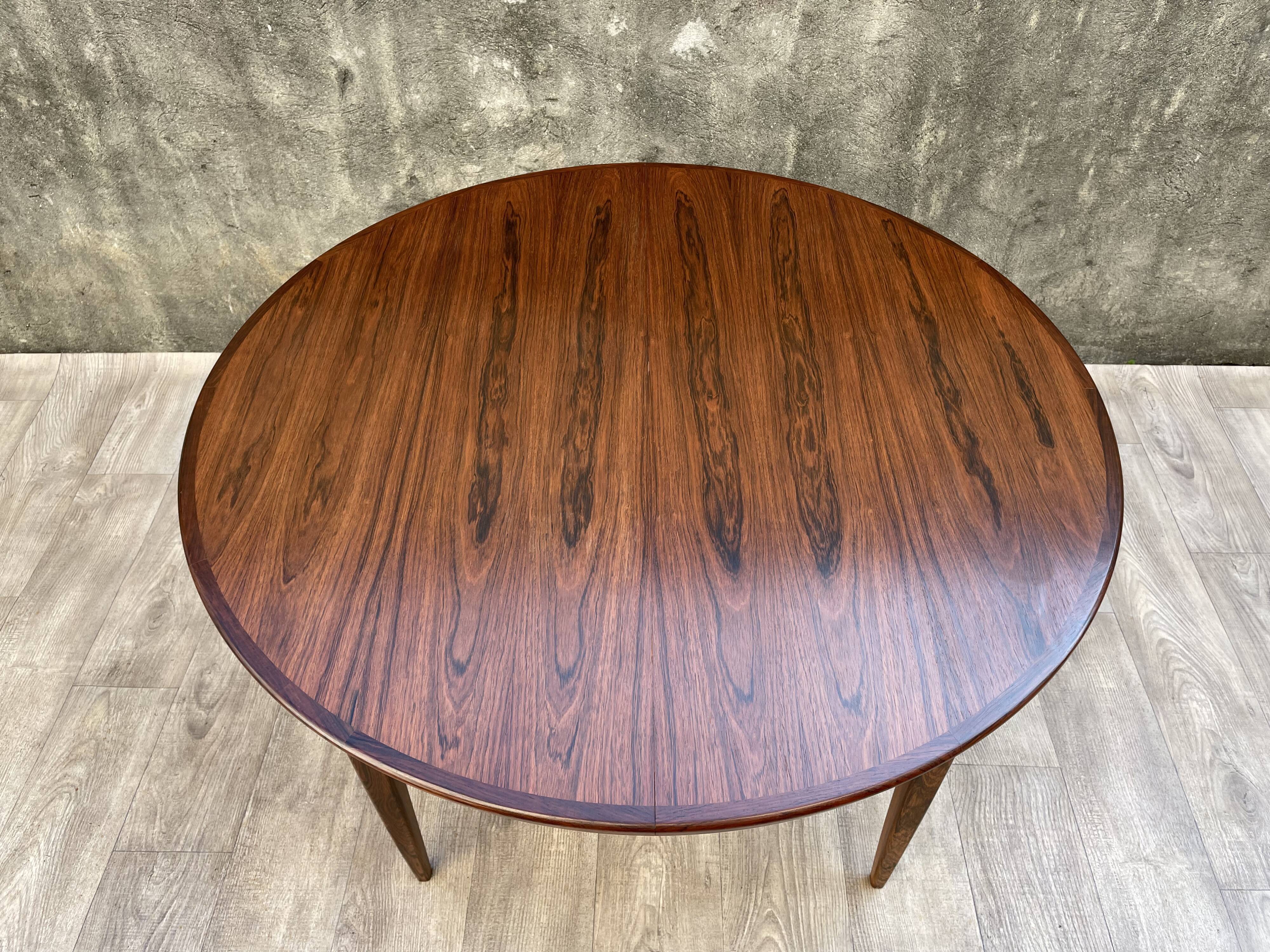 Table scandinave extensible en palissandre, 1960s