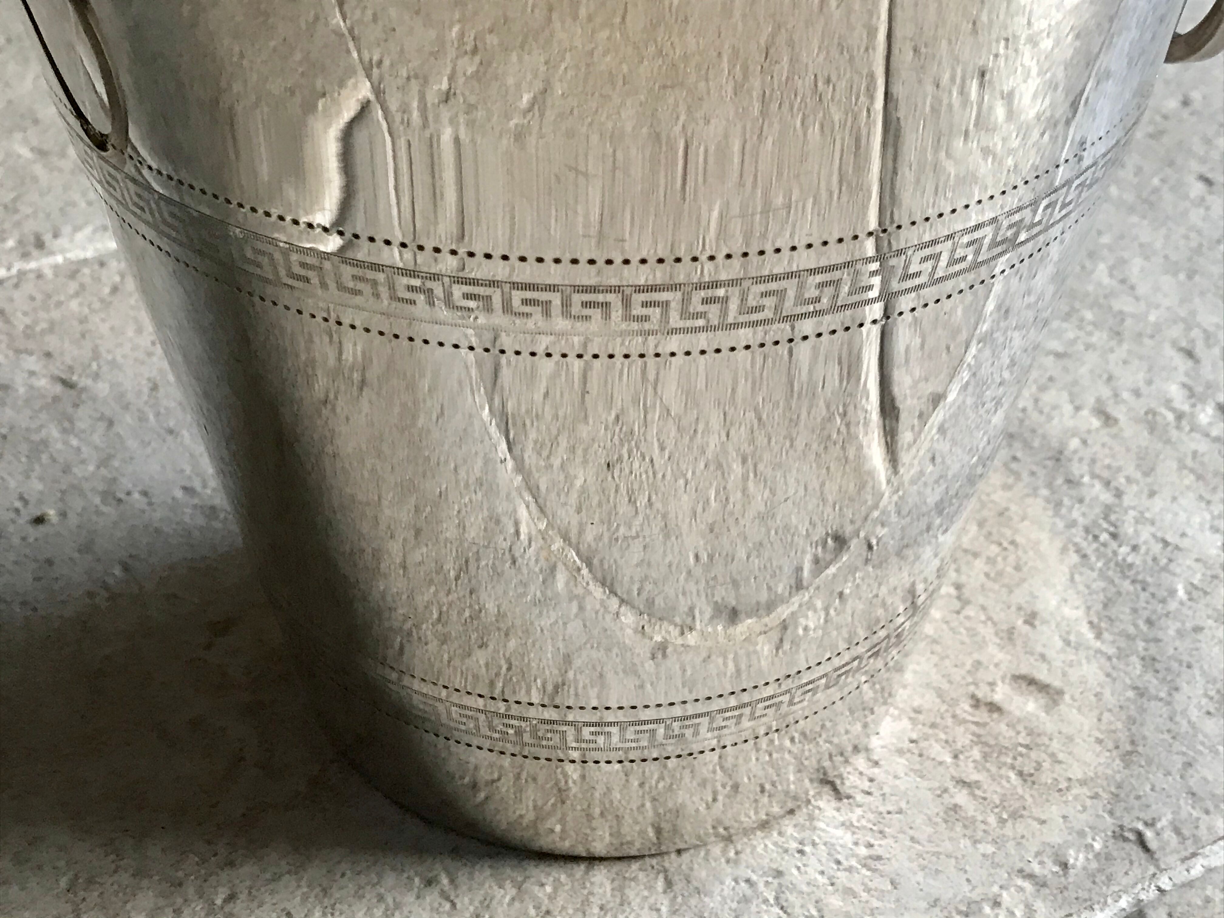 Silver metal champagne bucket