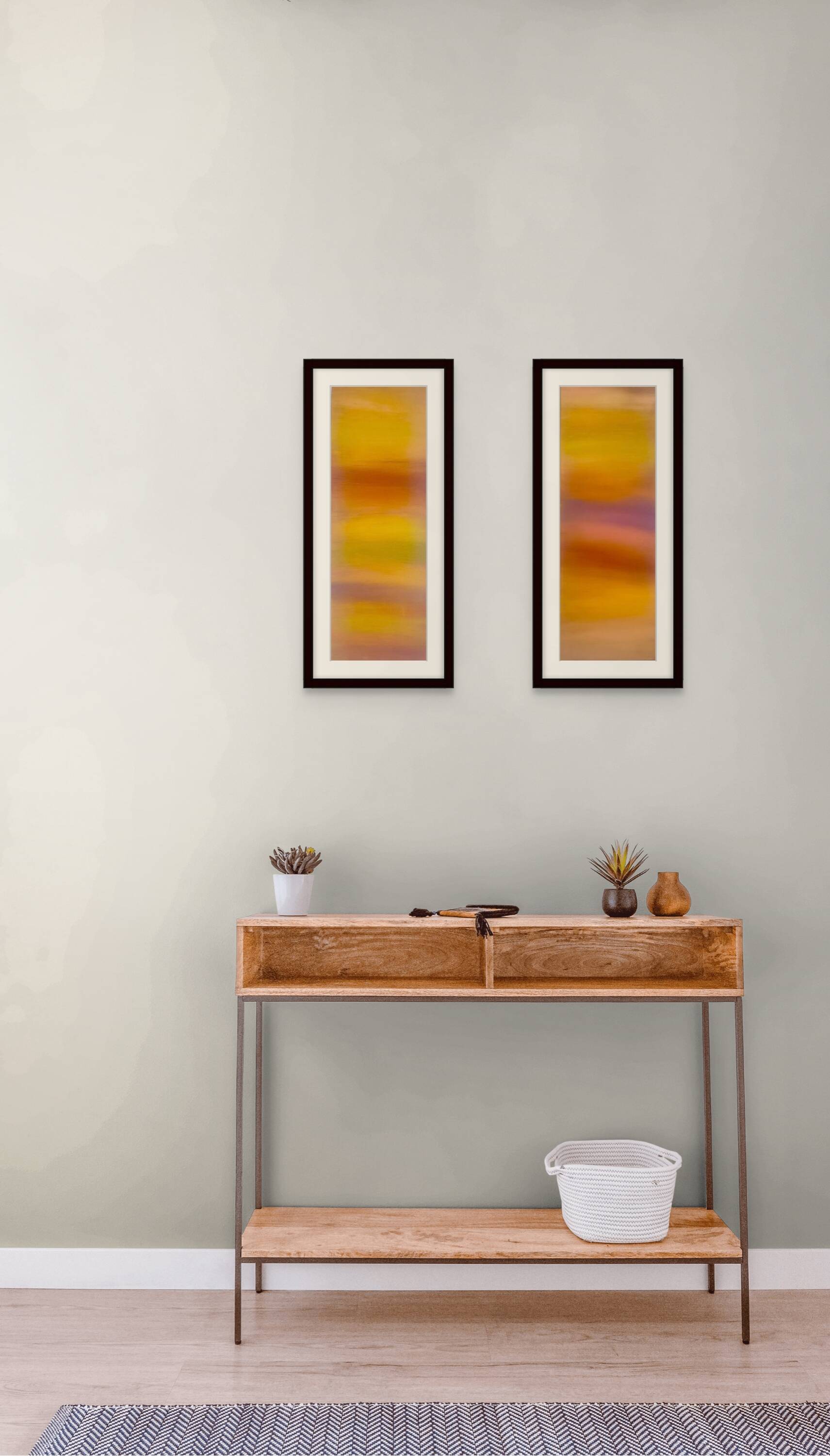Two pastel drawings 'Diptych Sentier des Ocres' by Atelier Cléophée