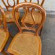 4 Louis Philippe curved wood caned dining chairs