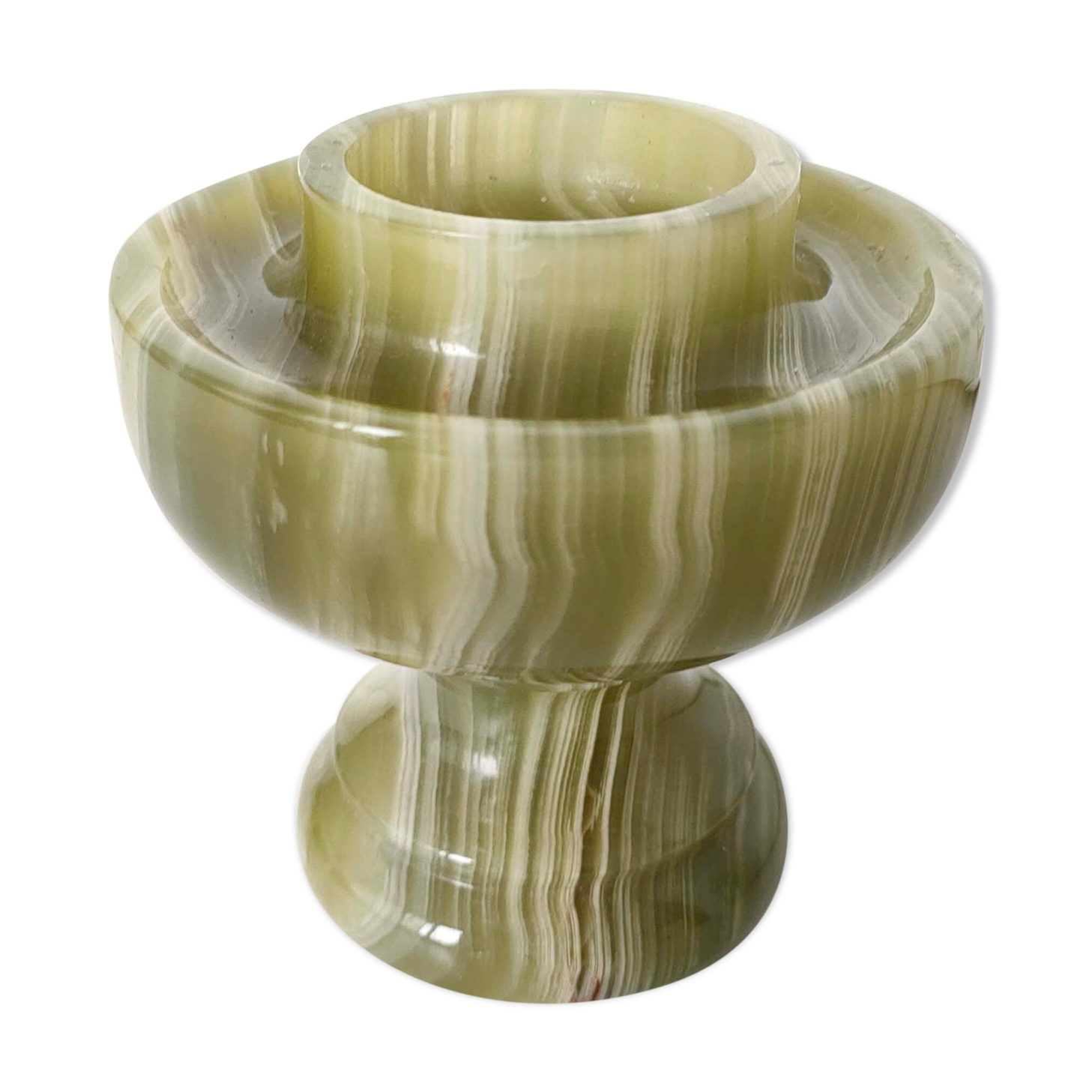 Candlestick in green onyx