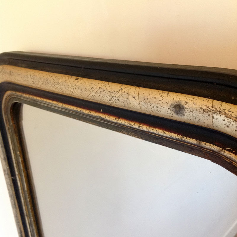 Miroir Louis-Philippe noir et doré - 73 X 52 cm