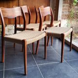 4 rosewood chairs by Niels Otto Møller model 71, Denmark 1950