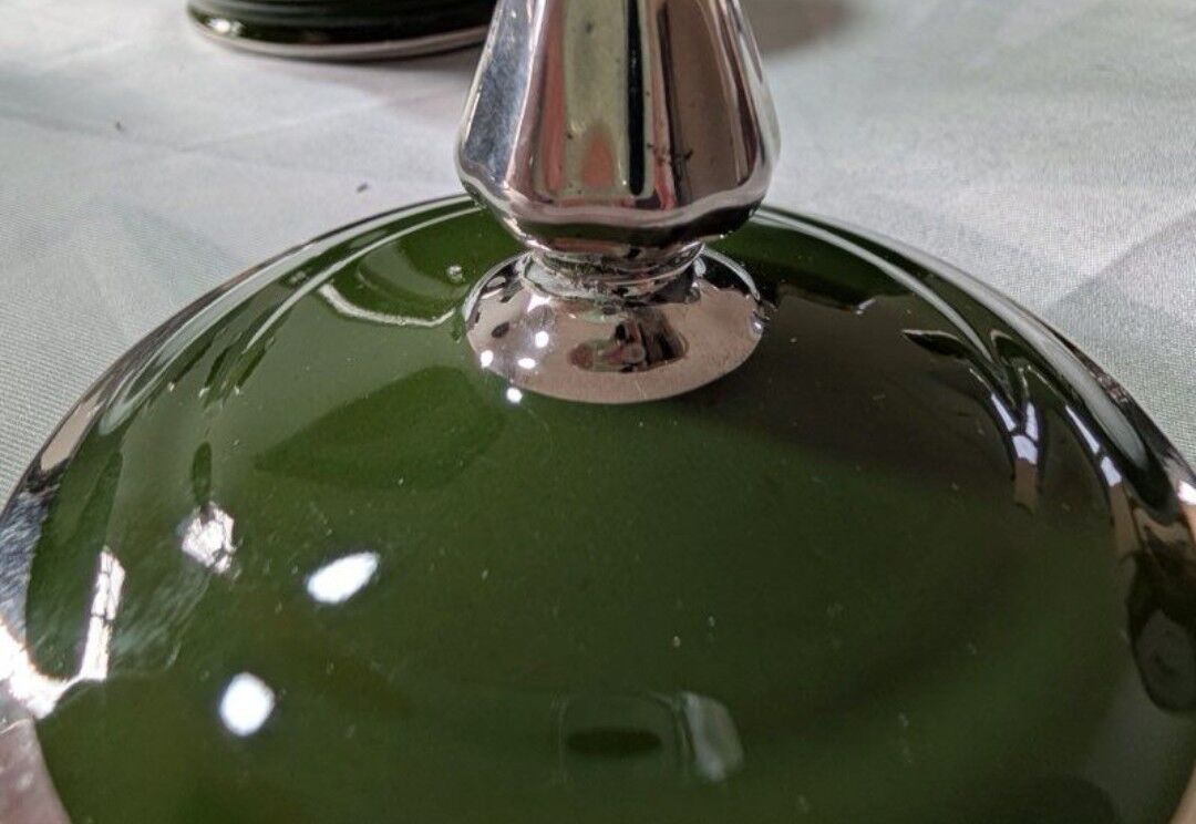 Antique service 31 pieces – S.P.M. Walküre Bavaria – Empire Green & lace